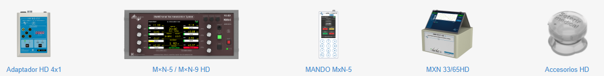 HD-tES productos: Adaptador HD 4x1, MxN-5/MxN-9 HD, MANDO MxN-5, MXN 33/65HD, Accesorios HD